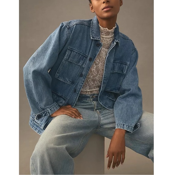 Anthropologie Favorite Daughter Carly Highway Denim Utility Chore Coat Jacket